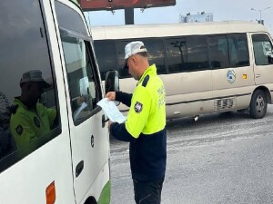 İskele’de okul otobüsleri ve personel servisleri denetlendi