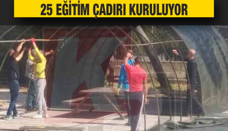 Namık Kemal Lisesi'nde eğitim çadırları kuruluyor