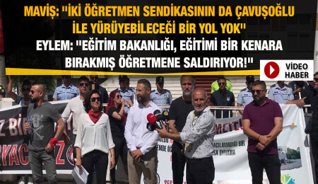 KTÖS ve KTOEÖS Meclis önünde eylemde: "Nazım Çavuşoğlu, turizm ile ilgileniyor ama eğitim ile ilgilenmiyor”