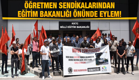 KTÖS ile KTOEÖS’ten Eğitim Bakanlığı önünde eylem: “Sessiz kalmayacağız, susmayacağız”