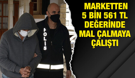 Lemar’dan aldığı ürünleri ödemeden çıkmaya çalıştı