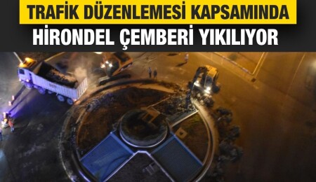 Girne’de trafiğin rahatlatılması için çalışmalar sürüyor... Hirondel Çemberi yıkılıyor