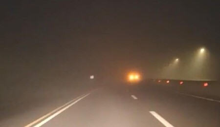 Girne-Lefkoşa ana yolunda yoğun sis nedeniyle görüş mesafesi azaldı