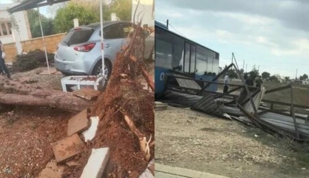 Güney Kıbrıs’ta tornado evlere ve altyapıya zarar verdi