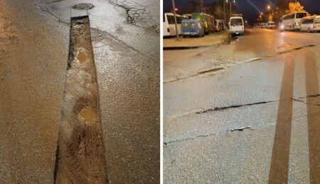 Belediye tarafından kazılıp bırakıldığı iddia edilen Gazimağusa Otobüs Terminali yolu sürücüleri mağdur ediyor