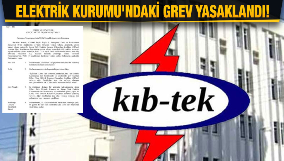 Bakanlar Kurulu Elektrik Kurumu'ndaki grevi yasakladı