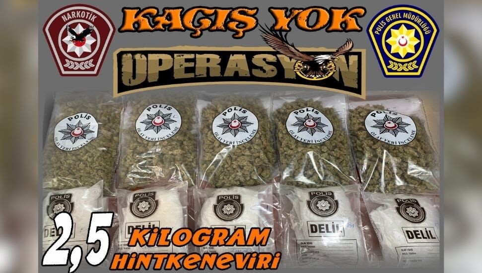 Lefkoşa'da "Kaçış Yok" operasyonu: 2 kilo 500 gram uyuşturucu ele geçirildi!