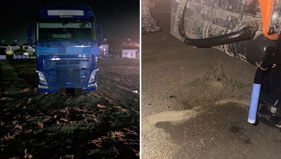 Yola motor yağı dökerek trafiği tehlikeye atan kamyon sürücüsü tespit edildi