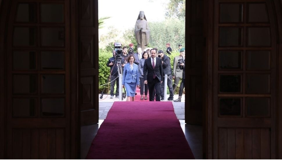 Nikos Hristodulidis, Moldova Cumhurbaşkanı Sandu'yu ağırladı: Moldova'nın toprak bütünlüğüne destek