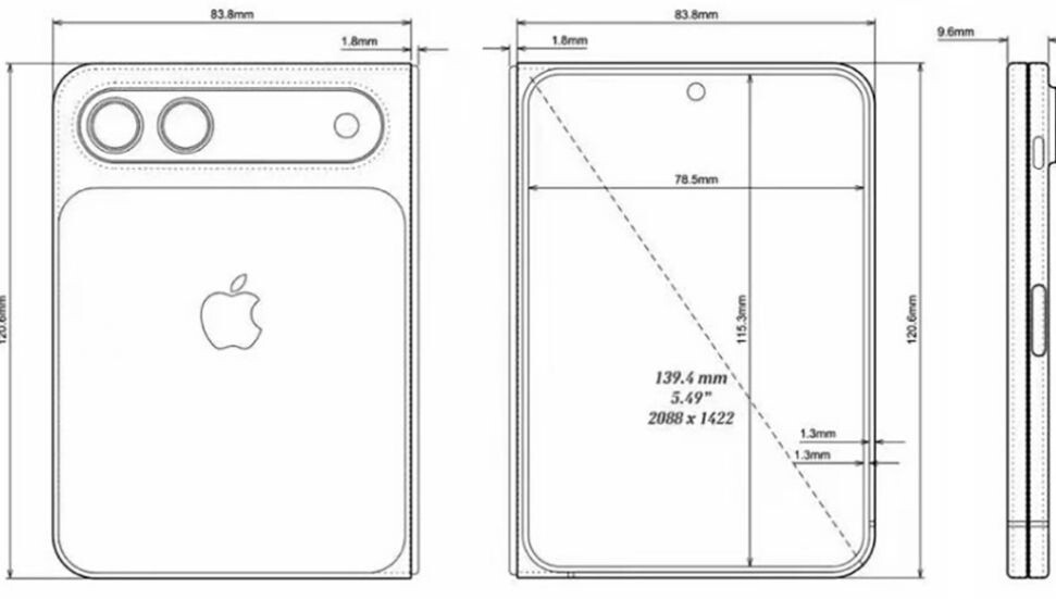 Apple iPhone Fold tasarım detayları sızdı: Geniş ve kısa form faktörü öne çıkıyor