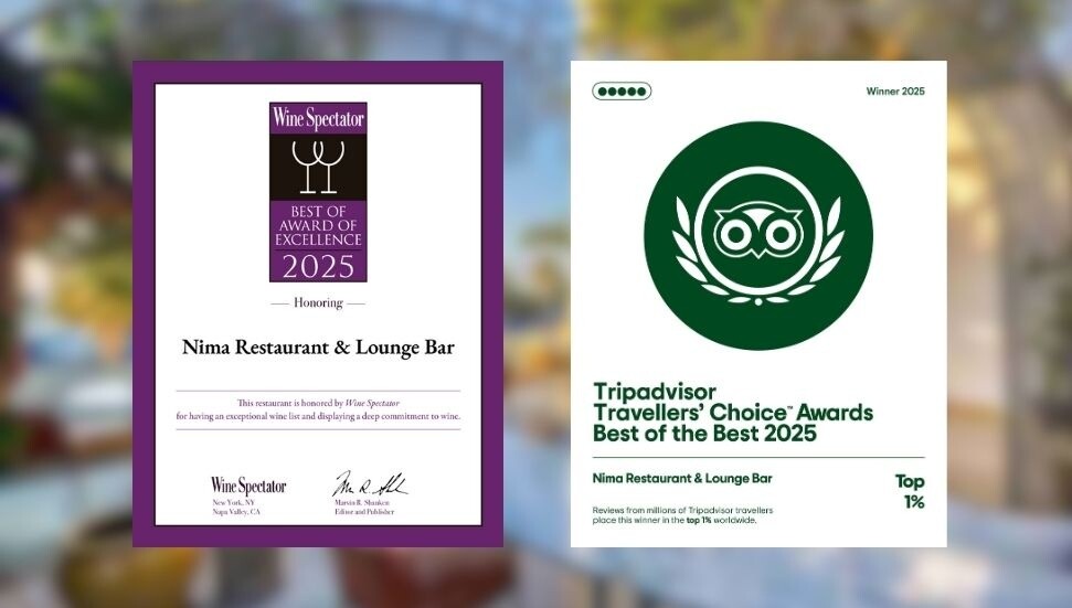 Nima Restaurant & Lounge Bar’a uluslararası iki prestijli ödül