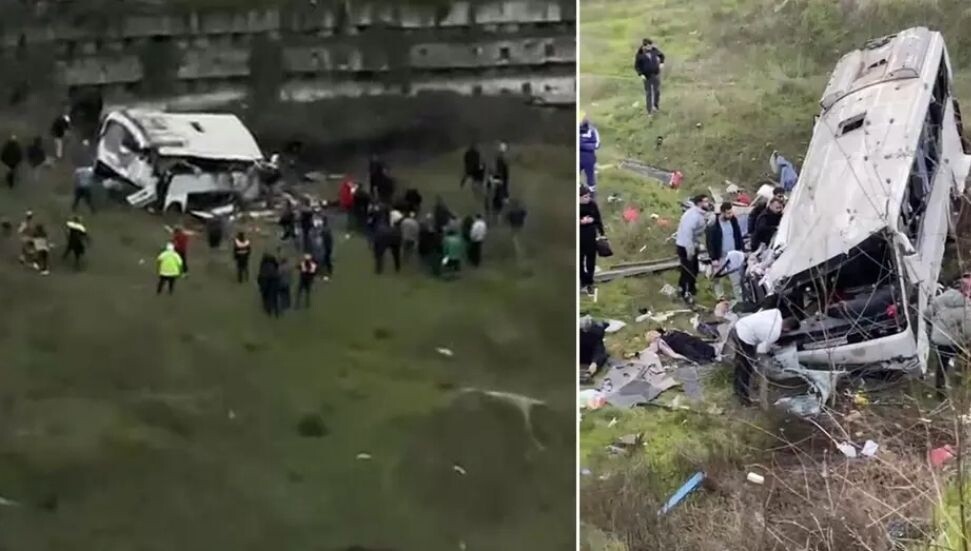 Esenyurt'ta işçi servis aracı şarampole yuvarlandı: 5 kişi hayatını kaybetti, 6 kişi yaralandı