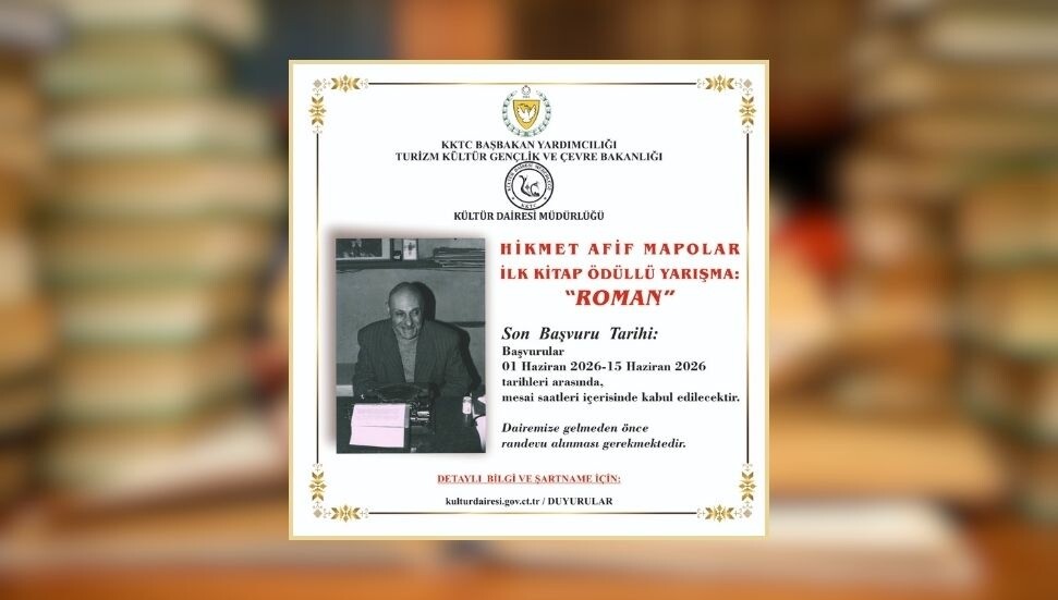 Hikmet Afif Mapolar İlk Kitap Ödüllü Yarışması için başvurular 1-15 Haziran’da