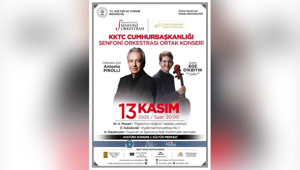 KKTC Cumhurbaşkanlığı Senfoni Orkestrası Bursa’da sahne alacak