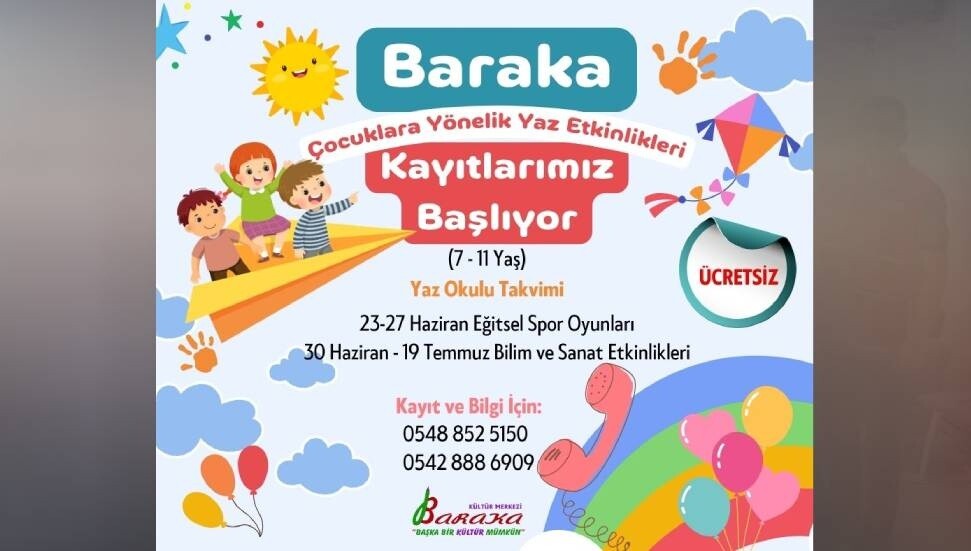 Baraka Kültür Merkezi çocuklara yönelik yaz etkinlikleri düzenleyecek