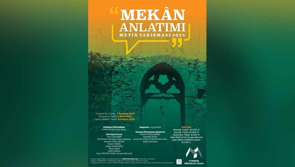 "7. Mekân Anlatımı Metin Yarışması" için başvurular başladı