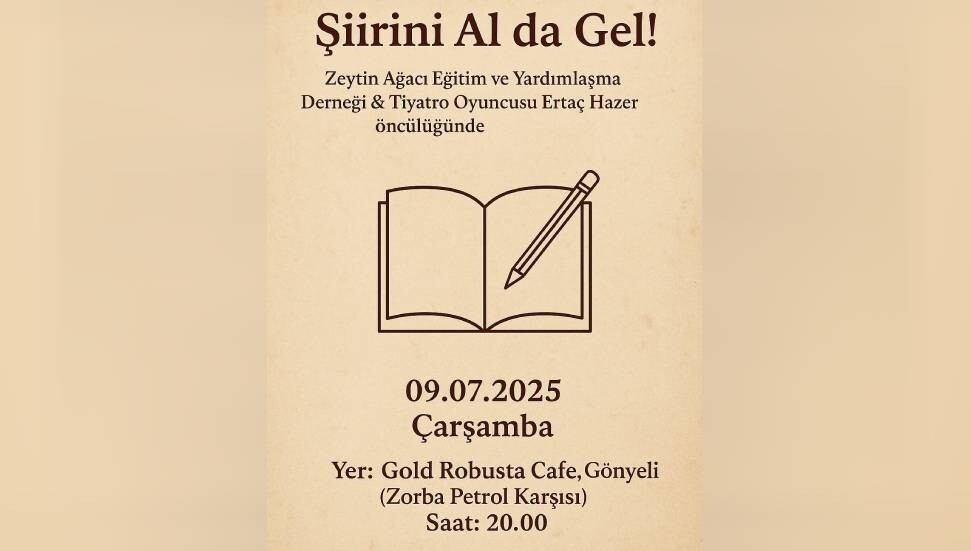 “Şiirini Al da Gel” etkinliği düzenleniyor
